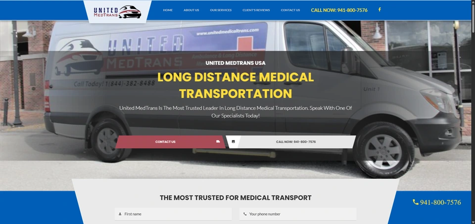 United MedTrans landing page